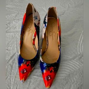 Multi Floral Patent Pumps Size 10